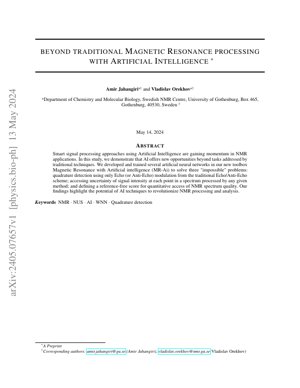 PDF Document Cover - Beyond Traditional Magnetic Resonance Processing with Artificial Intelligence